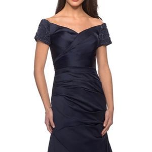 Stunning La Femme navy gown.